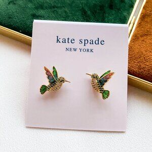 Kate Spade Gold Dazzling Daisy Hummingbird Multicolor Stud Earrings